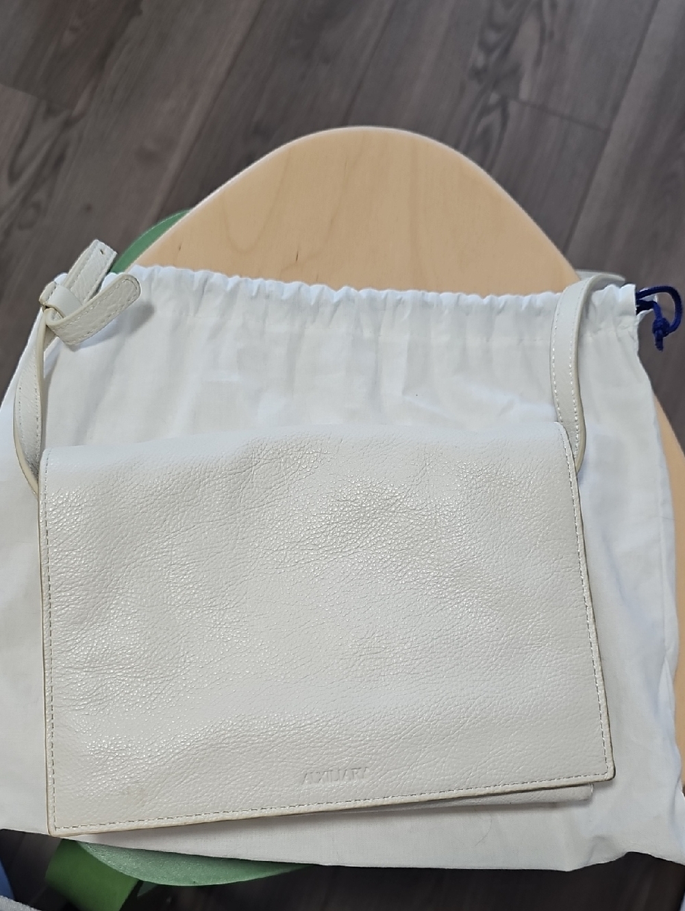 Aritzia Leather Crossbody Bag in Off-White